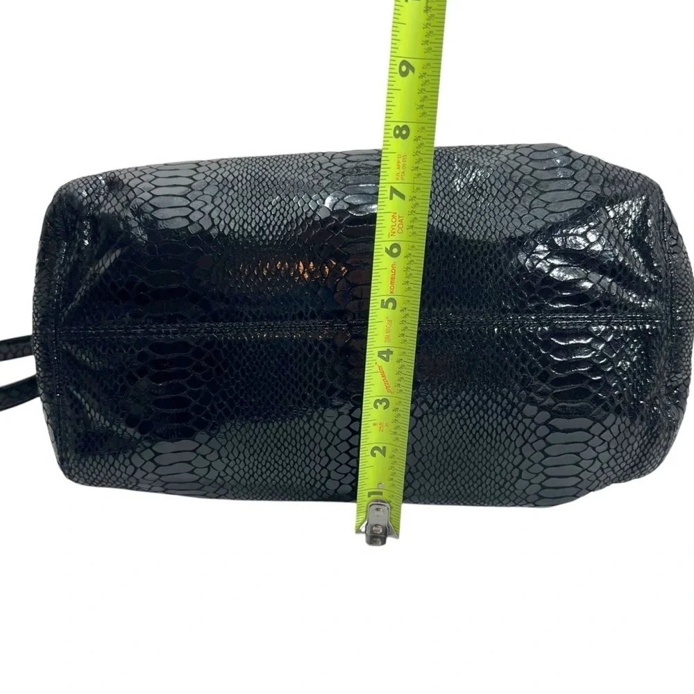 Michael Kors Black Snakeskin Lilly Chain Tote Shoulder Bag